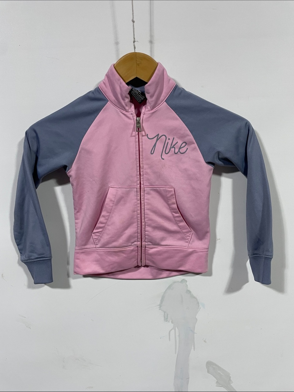 Nike Kids Pink and Gray Full-Zip Athletic Hoodie